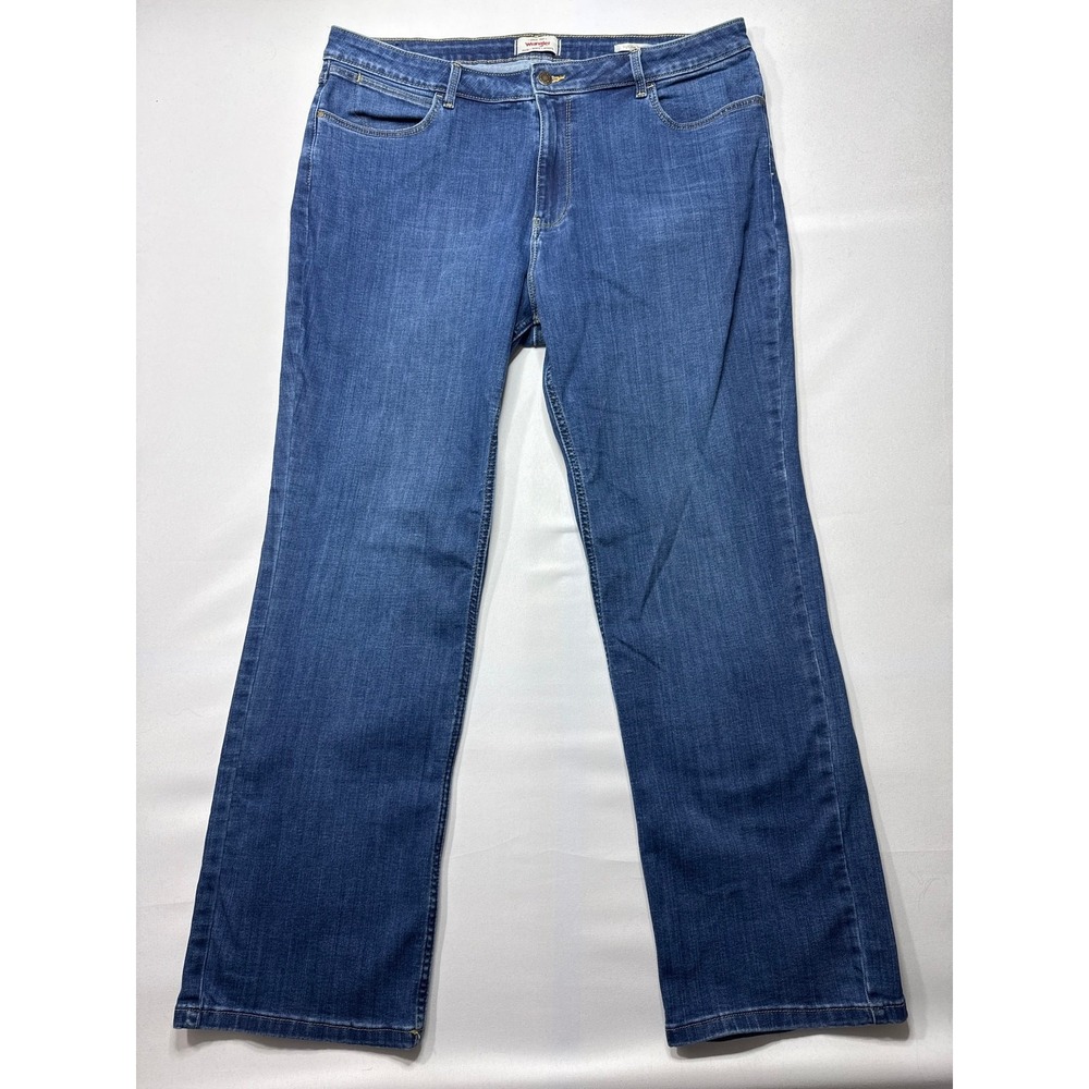 Wrangler Women's High Rise True Straight Leg Blue Jeans - Size 20W x32 (38x31)